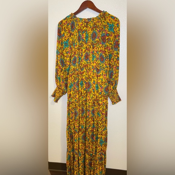 House of Harlow 1960 boho floral paisley print  long sleeve maxi dress size M - Picture 2 of 12